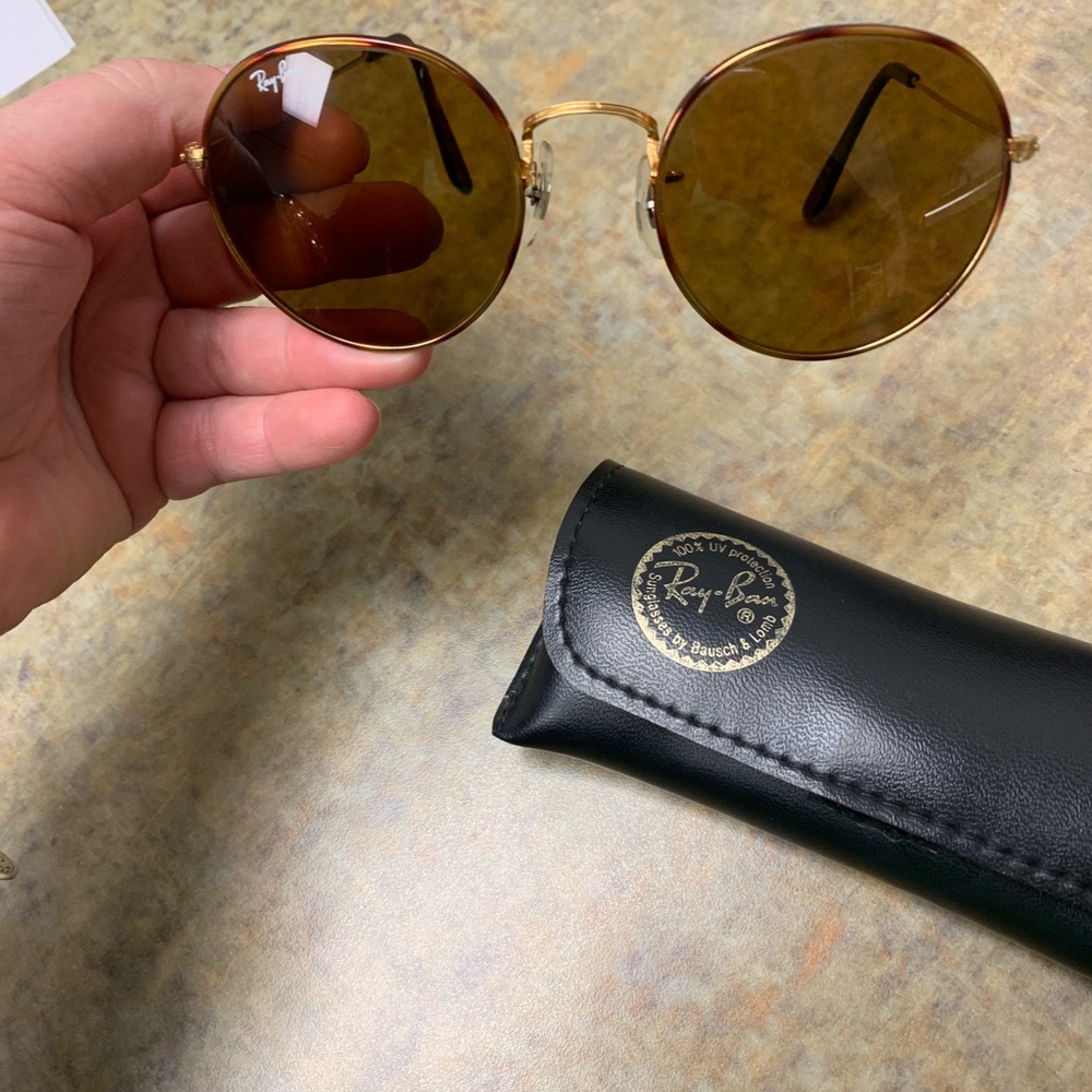 Ray Ban Round Metal Tortoise/Gold Sunglasses - Picture 1 of 5